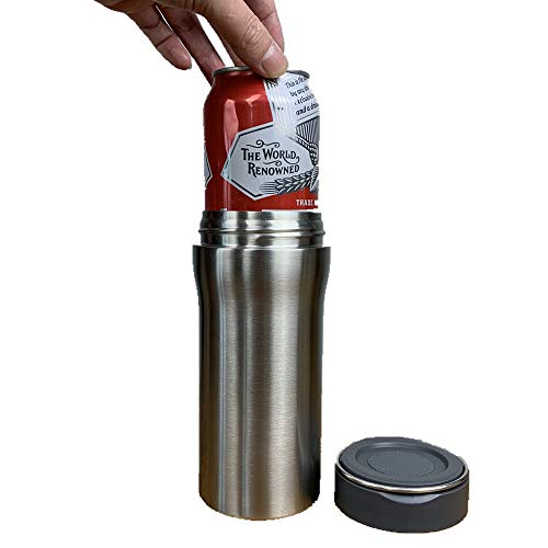 Gteller Mug de voyage isotherme multifonction avec intérieur en verre borosilicate amovible et double paroi en acier inoxydable à l'extérieur (tasse à 2 plis sans verre) 473 ml Cover