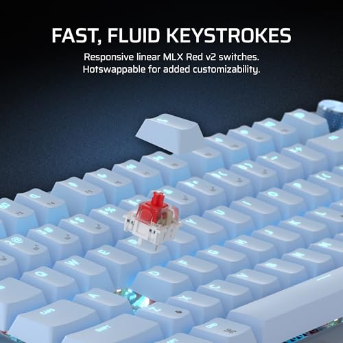 Corsair K65 Plus Wireless 75% RGB Hot-Swappable Mechanical Gaming Keyboard for Mac and iPad – Pre-Lubricated MLX Red v2 Linear Switches, Sound Dampening – QWERTY NA Layout – Frost White by Corsair - Image 7