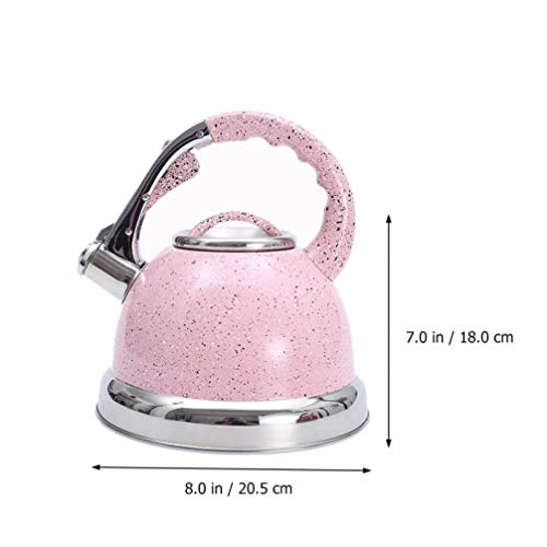 HEMOTON Chaleira de chá com assobio, chaleira de aço inoxidável 3,5 L para ferver água para folhas s