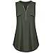 Produktbild MRULIC Neue Frauen lose Chiffon Tank Top Kreuz zurück Saum gelegt Reißverschluss T-Shirts Tops (EU-36/CN-S, Z-Z-Grün)