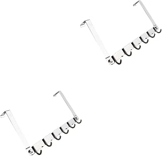 DOITOOL Coat Hanger 2pcs Stainless Steel Hooks Over Door Clothes Hanger Rack Over Door Rack Storage Rack No Punching Clothes Rack