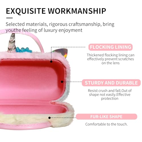 Image of PERFECTSIGHT Hard Shell Eyeglasses Case, PU Leather Protective Glasses Case, Cute Eyeglass Case for Women Men Girls