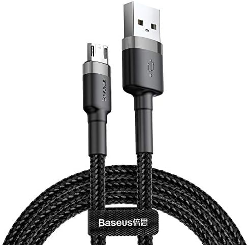 Baseus Micro USB Cable 2.4A Charging Cable Fast Charging Suitable for Smartphones, Tablets, etc with Micro USB Charging Port [Black, 0.5M]