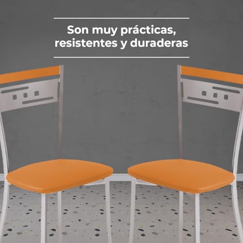 ASTIMESA SCCABNA Dos sillas de Cocina, Metal, Naranja, Altura de Asiento 45 cms - imagen 5