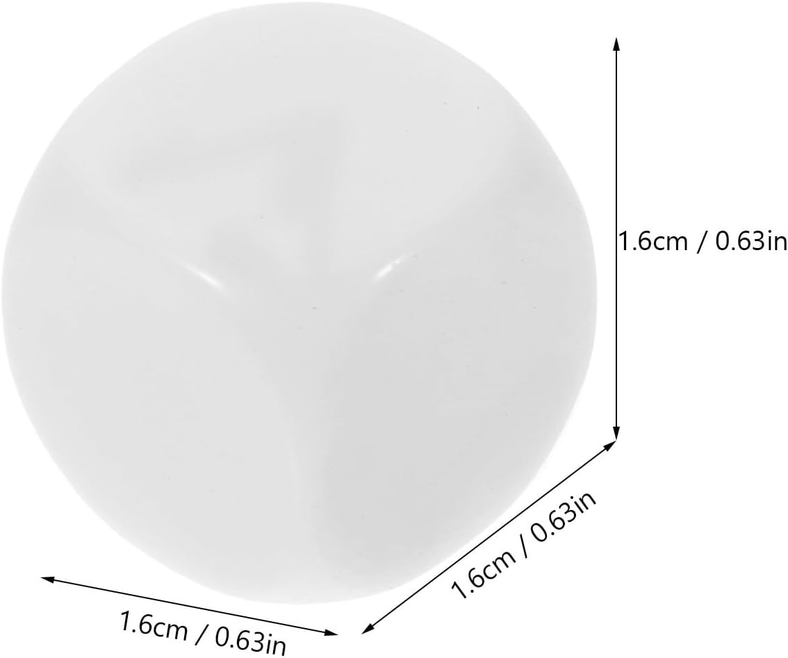 Blank Dice Smooth Surface White Acrylic 16mm 50pcs Square Six-Sided Creative Gaming Dice Set for Custom Handwriting and Screen Printing for Board Games and DIY Projects