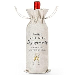 SRIHBET Pairs Well With Planning A Wedding Wine Bag, Engagement Gift For Couples Champagne Wine Bag, Mr and Mrs Wedding…