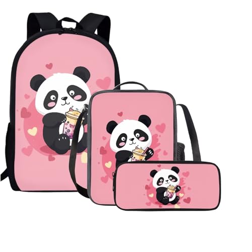 Sac à dos d'école ergonomique lot de 3 avec trousse et sac repas motif paresseux