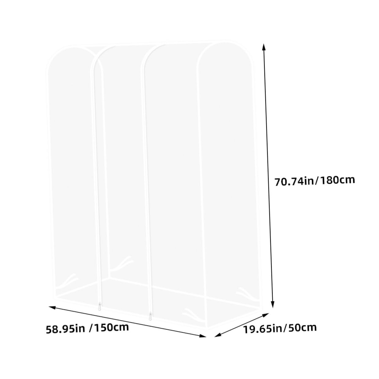 NUOBESTY Copertura Protettiva per Abiti Trasparente in Plastica Leggera per Stand Appendiabiti, Protezione Abbigliamento Semplice per Casa e Armadio 180x50x150 Cm