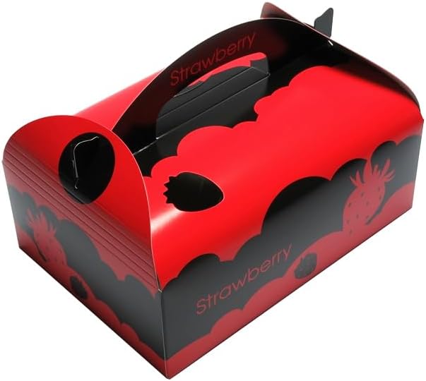 イチゴ 手さげ箱 赤黒キャリー コートボール ワンタッチ式 (100, 2パック用)