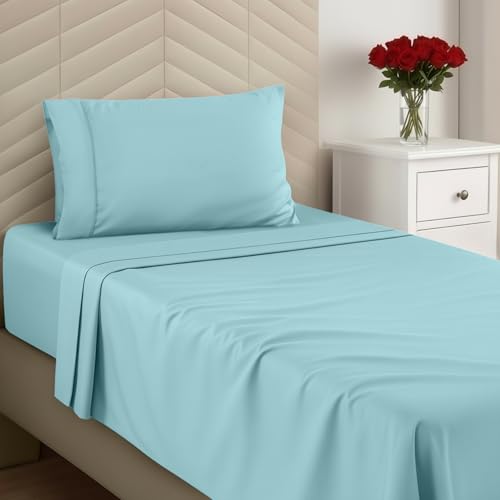 Utopia Bedding Twin Microfiber Sheet Set - Spa Blue