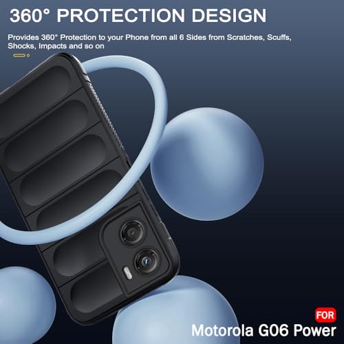 Image of TheGiftKart Liquid Silicon Back Cover Case for Motorola Moto G06 Power 5G | Shockproof Military Grade Protection | Micro-Fibre Cloth On Inner Side | Built-in Anti-Slip Grip Back Cover (TPU, Black)
