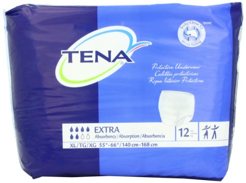 TENA Protective Underwear, Extra Absorbency, Extra Large, 12 Count