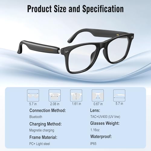 AI Smart Glasses for Men & Women with ChatGPT, Bluetooth Glasses with 165 Languages Translation, Color-Change Lens, Meeting Analysis, Music Playback, Hands-Free Calls, UV & Blue Light Protection by Giwbeiv - Image 9