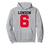 College Stil Buchstaben Zahl Schriftzug London Pullover Hoodie