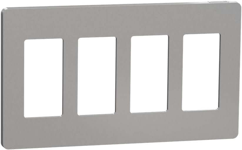 Square D by Schneider Electric Square D X Series Standard Size Screwless Wall Plate for Outlet and Light Switch, 5 Gang, Matte Black