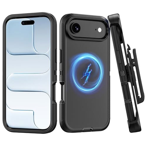 TMIDVFV Compatible with Phone Air Case, with Belt Clip Holster Heavy Duty Rugged Shockproof Magnetic Wireless Charging Full Body Protection Kickstand Cover for Phone Air Phone (Black)