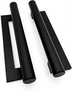 Iron Metal Garage Door Hardware | Premium Stylish Magnetic Decorative Hardware | Bold Design Curb Appeal Faux Hinges Garage Door Decor Hardware Set (Matte Black)