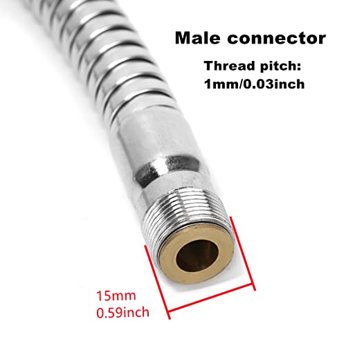 Küchenarmatur, ausziehbarer Schlauch, Edelstahl beschichtet (M15 & G1/2), 198,1 cm, Ersatz, kompatibel mit Grohe, Ladylux, EuroPlus, Alira
