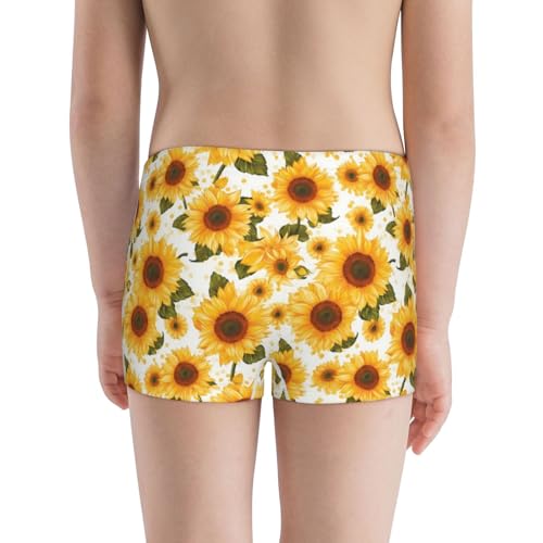 Boys' Cotton Boxer Brief Soft Underwear-Yellow Polka Dot Sunflower3