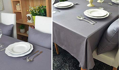 Nappe coton gris 140x220cm rectangle moderne pour table de salle à manger