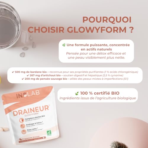 INOLAB I Draineur Bio Puissant I Triple Detox = Foie + Reins + Peau I Perte de Poids -Peau nette - Boost le Métabolisme I Fabriqué en France – Image 5
