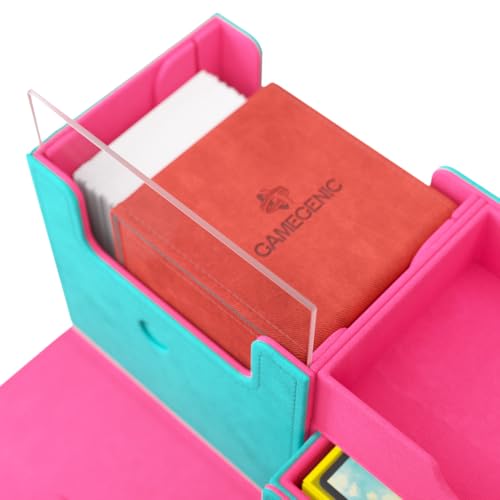 Gamegenic The Academic 133+ XL Premium Deck Box | Double-Sleeved Card Storage | Card Game Protector | Holds Up to 122 Cards Plus Game Accessories | Teal/Pink Color | Made by Gamegenic - Image 8
