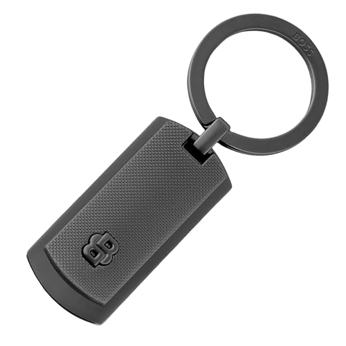 Image of HUGO BOSS key fob Double B Keyring Diamond Gun anthracite