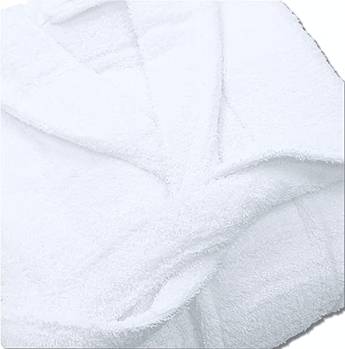 HOUSEGADS BathRobe 100% Cotton Terry Towelling Robe Shawl Collar Gown Luxury and Super Soft Unisex Bathrobe for Men & Women Cozy Gown Hotel and Spa Quality (UK, Alpha, XL, Regular, Regular, WHITE) - Image 8