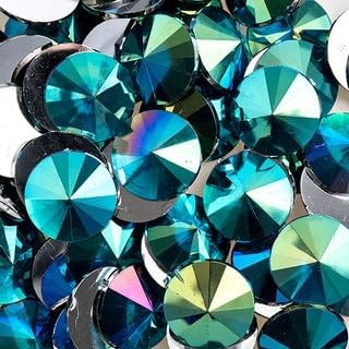 200pcs John Bead 18mm Turquoise Acrylic Rivoli Flat Back AB Rhinestones Crystal Faceted Gems for Crafts, Nail Art, Jewelry, Scrapbooking & DIY Decorations