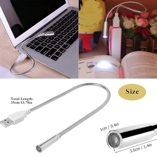 Luz de teclado USB con cuello de cisne flexible y mini LED para laptop de 5 piezas 4