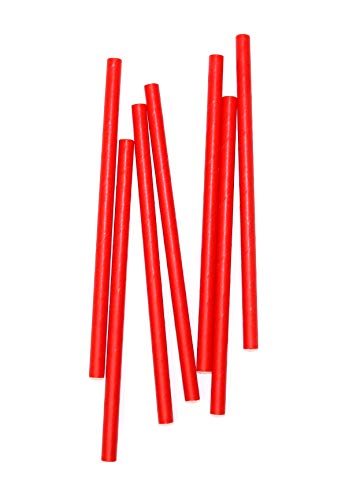Pitillos ecológicos biodegradables de papel 5 pulg rojo miniatura 2