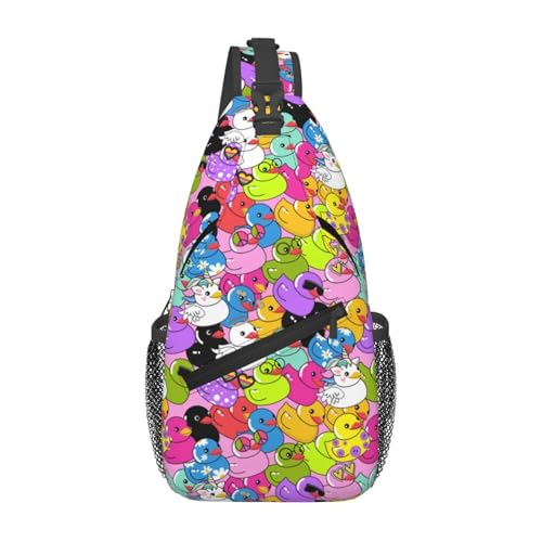 Cute Yellow Rubber Duck Cross Chest Bag Large Capacity Bag Travel Hiking Crossbody Bag Daypack for Women Men