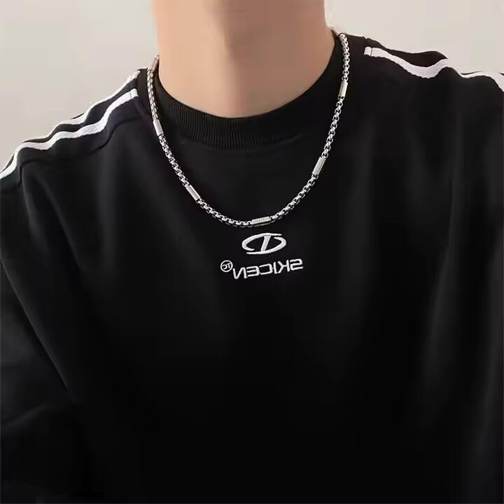 Image of THE MEN THING Chain for Men, Luxury Pure Titanium Steel Chain | Silver Stainless Steel Chain | Necklace Jewellery for Men & Boys