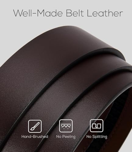 Micro Adjustable Dress Pants Belt - Genuine Leather Ratchet Belt for Men3