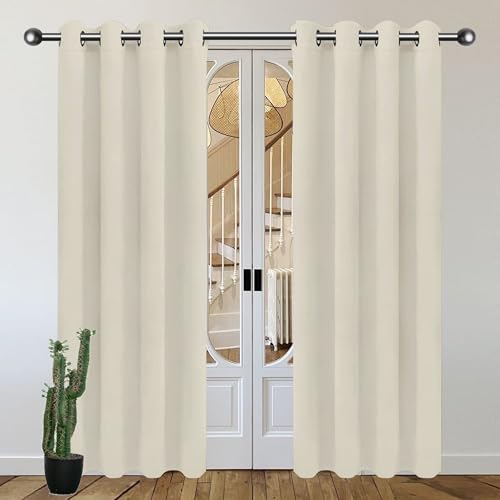 Rideaux isolant thermique beige 184x222 à oeillets pour salon - 2
