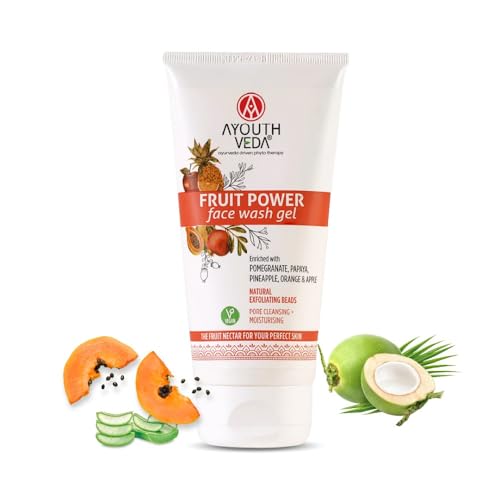 Gel nettoyant visage végétalien mixte Ayouthveda flacon 150 ml fruits papaye grenade