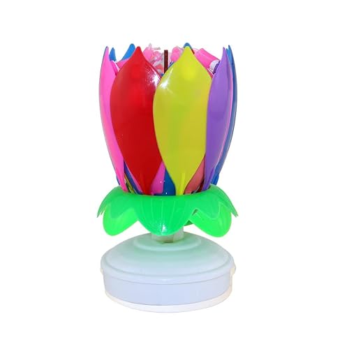 Fiefrotd Curfair Lotus Candle Led Festive Electric Lotus Candles Visual Effect Solid Paraffin Unique Creative Multicolor (Double Layer, 1Pcs) #TOP20