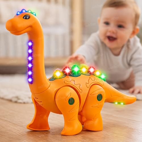 Image of Zest 4 Toyz Musical Toys for Kids Walking Dinosaur Battery Operated Electronic Pet Dino with Real Voice and Colorful LED Lights & Sound Toy for Boys and Girls (Random Color) - Pack of 1
