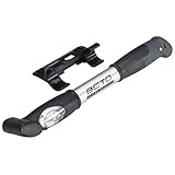 Alu-Luftpumpe Duo-Kopf für alle Ventilarten und Manometer, mit Halter