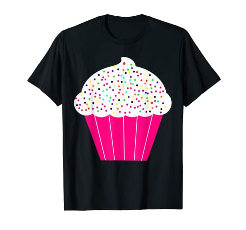 Cupcake Fun Food Costume T-Shirt Bianco Glassa Sprinkles Maglietta