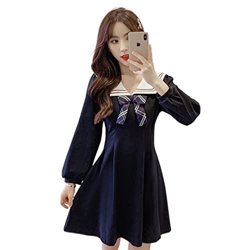 Robe gothique lolita à manches longues et grand nœud papillon pour silhouette affinée