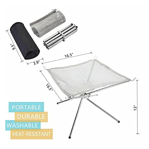 Firepit stand plegable y soporte de leña para camping 6