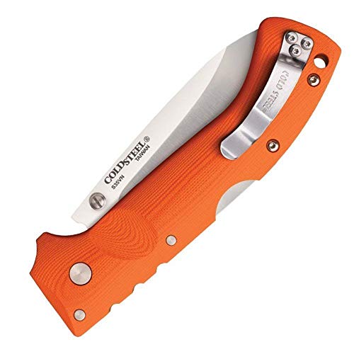 Cold Steel Ultimate Hunter Folding Knife With Tri-Ad Lock And Pocket Clip, Orange #TOP1