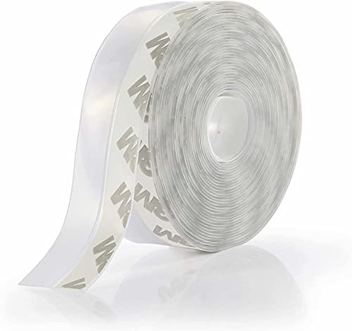 Weather Stripping Door Seal Strip,Door Strip Bottom for Doors Silicone Sealing Sticker Adhesive for Doors and Windows Gaps of Anti-Collision Silicone 5M/16FT (25MM, Transparent)
