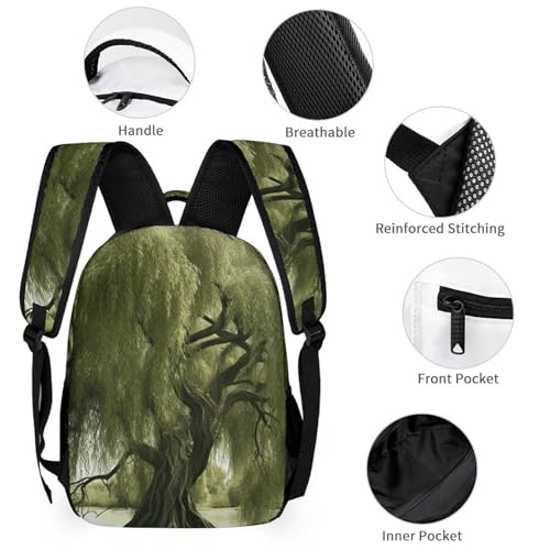 Big Trees Backpack Set 3 Piece, Durable Backpack Insulated Lunch Bag Portable Pencil Case for Men Women3
