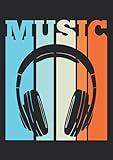  Notizbuch A4 dotted, gepunktet, punktiert mit Softcover Design: Vintage Kopfhörer Hip Hop Musik Rap Rapper Retro: 120 dotted (Punktgitter) DIN A4 Seiten