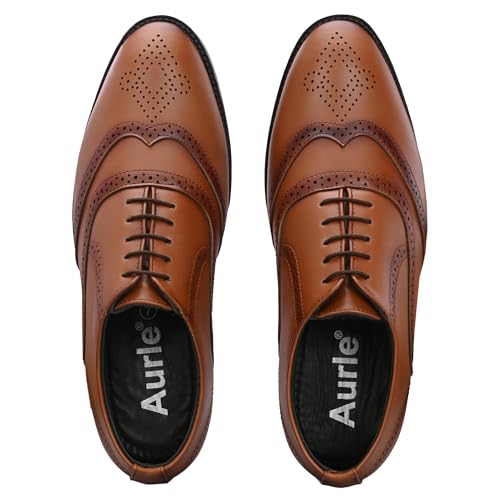 Image of Premium Classic Business Casual Brogue Shoe, Black, Lace-Up Oxford Style, Wingtip Design