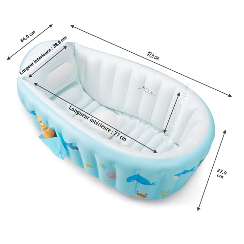 Baignoire gonflable bébé PandaEar avec pompe à air intégrée - 2