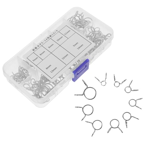 Alipis 100Pcs Spring Hose Clamps for Automotive and Motorcycle Manganese Spring Clips Flexible Wire Hose Clips for Line and Tubing