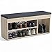 KOMTO Schuhschrank mit Sitzbank Flur - Schuhregal Bank mit Stauraum Schuhbank mit Sitzfläche | Garderobenbank Sonoma Eiche Sofia 100 x 48 x 32 cm
